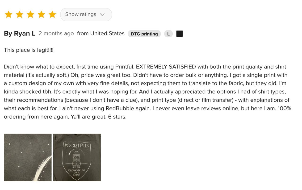 Printful t-shirt review